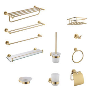 Golden Bathroom Accessories Set for Hotel Project
