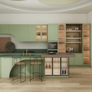 Glossy Lacquer Kitchen Cabinets for a Bright Modern Look