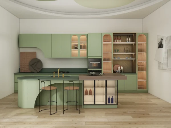 Glossy Lacquer Kitchen Cabinets for a Bright Modern Look