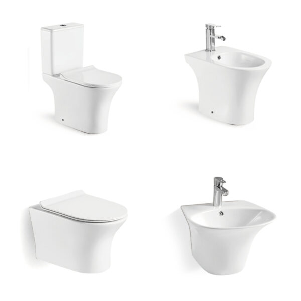 SABER Certified Ceramic Sanitary Ware Set (Quick-Drain, Saudi Mall Restrooms)
