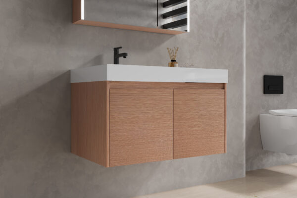 Light Wood - grain Modern Bathroom Cabinet for Commercial Hotel Projects - Image 3