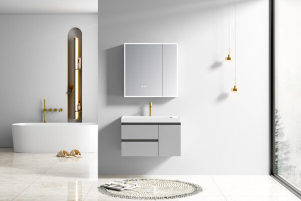 Gray Modern Minimalist Bathroom Cabinet for Commercial Hotel Projects - Image 2