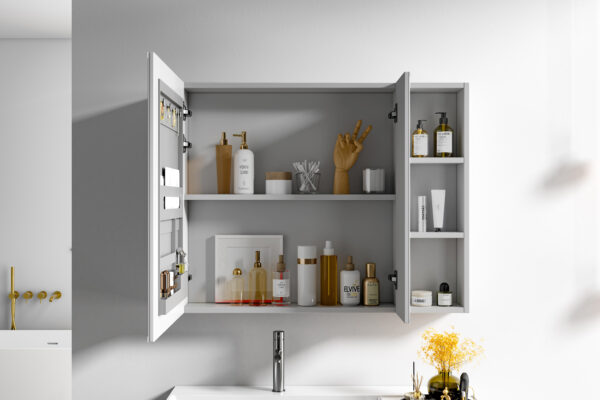 Gray Modern Minimalist Bathroom Cabinet for Commercial Hotel Projects - Image 4