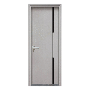 Modern WPC Door with Black - stripe Design