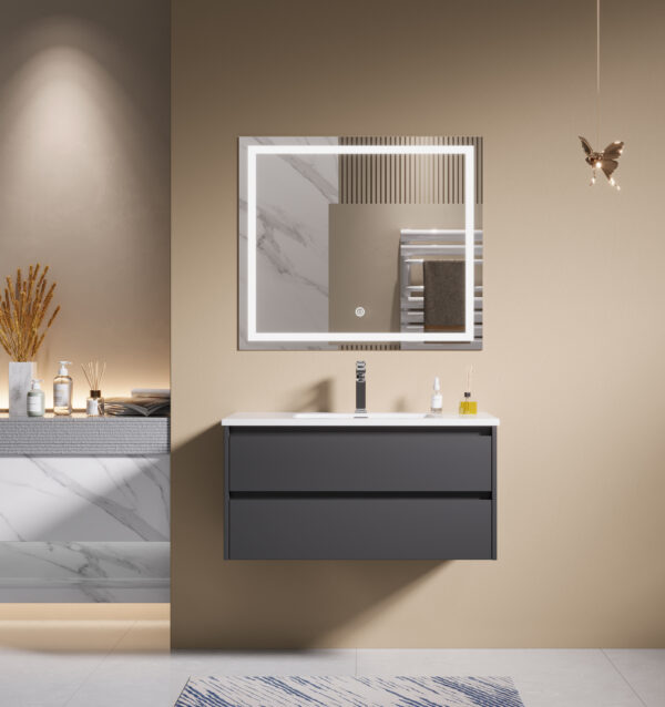 White And Gray Modern Bathroom Cabinet for Commercial Hotel Projects - Image 7