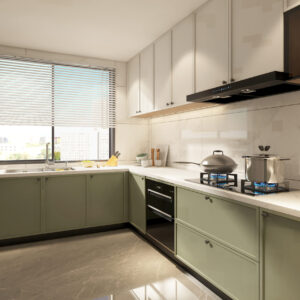 Minimalist Elegance: Exploring a Chic White Kitchen with Wooden Accents