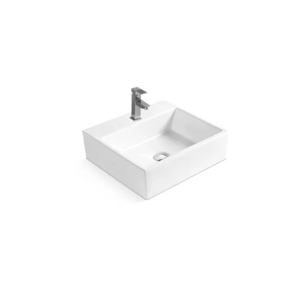SABER Square Ceramic Wash Basin with Faucet (Saudi Luxury Villa)