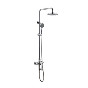 Exposed Shower System with Round Rainfall Showerhead and Chrome Finish DT-0504