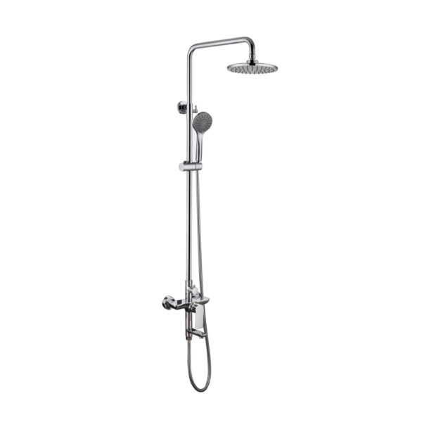 Exposed Shower System with Round Rainfall Showerhead and Chrome Finish DT-0504