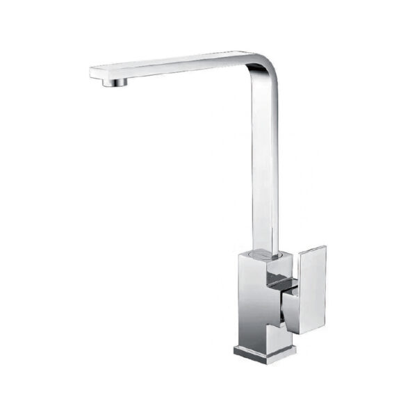 Streamlined Rectangular Silver Faucet for General Bathroom Project