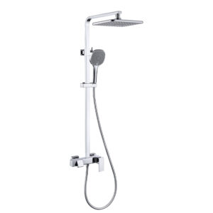 Exposed Rainfall Shower System with Handheld Sprayer and Chrome Finish DT-1116