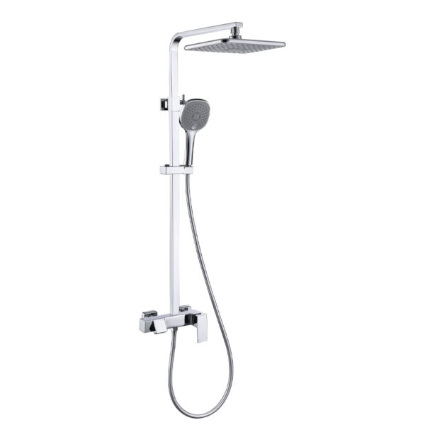 Exposed Rainfall Shower System with Handheld Sprayer and Chrome Finish DT-1116