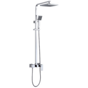 Exposed Rainfall Shower System with Handheld Sprayer and Chrome Finish DT-1117