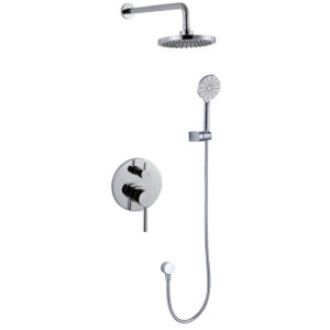 Concealed Shower System with Rainfall Showerhead, Handheld Sprayer and Chrome Finish  DT-5008