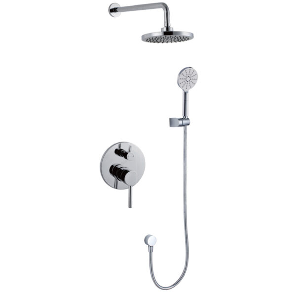 Concealed Shower System with Rainfall Showerhead, Handheld Sprayer and Chrome Finish  DT-5008
