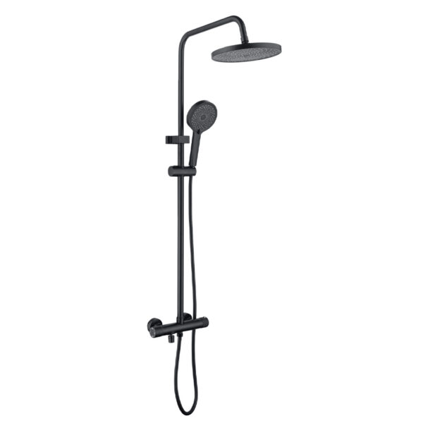 Exposed Rainfall Shower System with Handheld Sprayer and Matte Black Finish  DT-5013