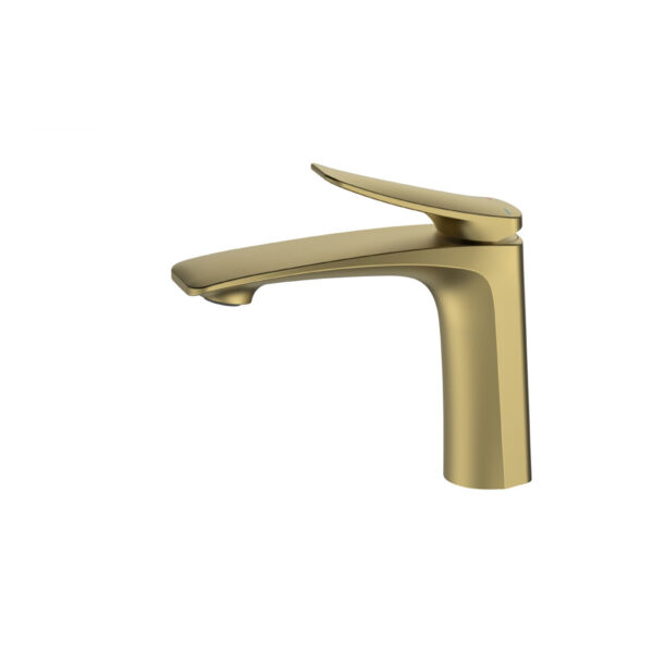 Modern Curved - handle Bathroom Faucet with Multiple Finishes DT-5701 - Image 3