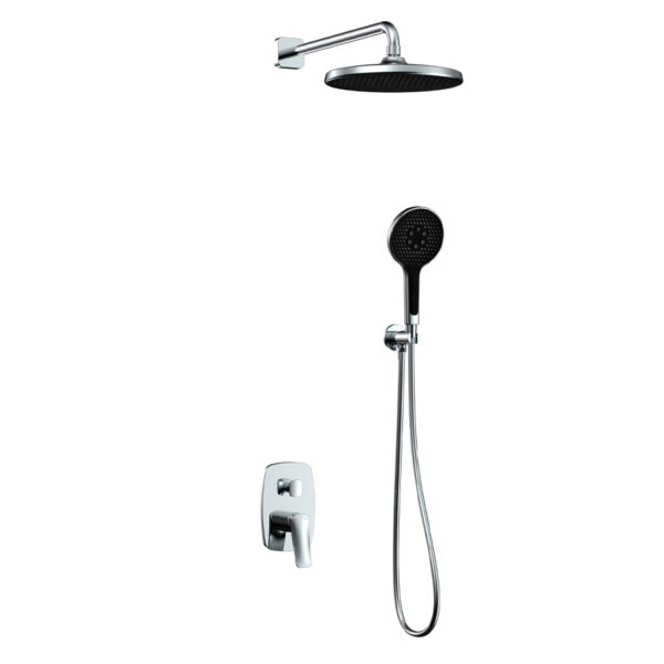 Concealed Shower System with Rainfall Showerhead, Handheld Sprayer and Chrome Finish DT-5708