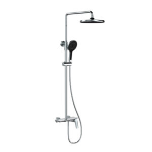 Modern Exposed Rainfall Shower System with Handheld Sprayer and Multiple Finishes DT-5709