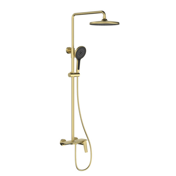 Modern Exposed Rainfall Shower System with Handheld Sprayer and Multiple Finishes DT-5709 - Image 3