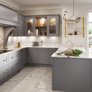 Marble Counter?Cabinets?Offering?Luxurious?Visual?Impact