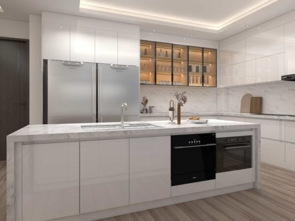 Elegant Modern Grey Lacquer Kitchen Tour: Luxe Design and Smart Storage Solutions - Image 4