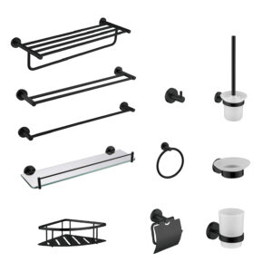 Black Bathroom Accessories Set for Office Project