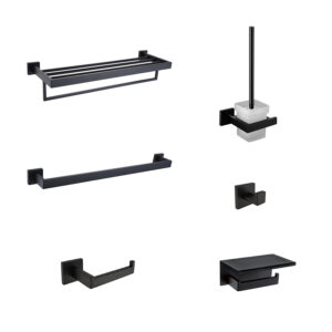 Black Minimalist Bathroom Accessories Set for Airport Project