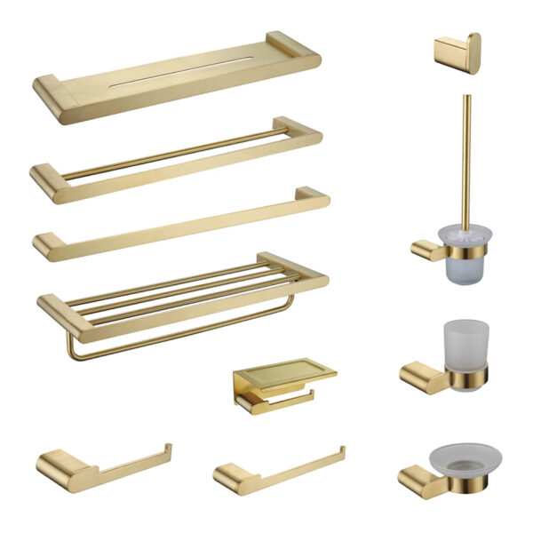 Golden Bathroom Accessories Set for Hotel Project