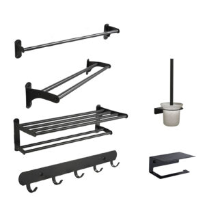 Black Bathroom Accessories Set for Office Project