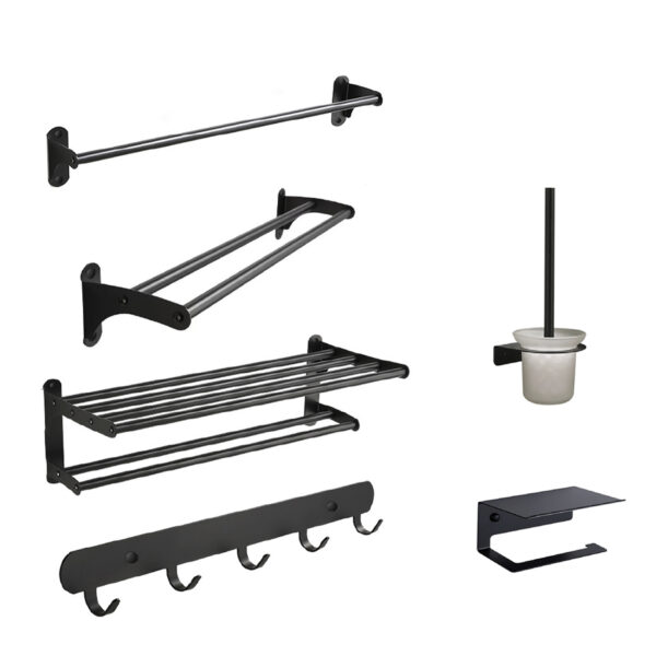 Black Bathroom Accessories Set for Office Project