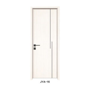WPC Door in Light Wood Finish with Circle Decor