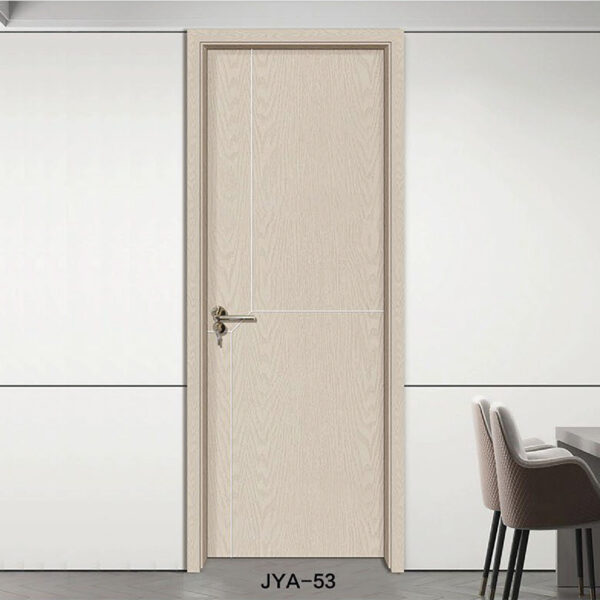Modern WPC Door with White Decorative Lines - Image 2