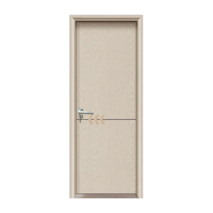 Light - wood WPC Door featuring Gold Arrow Motif
