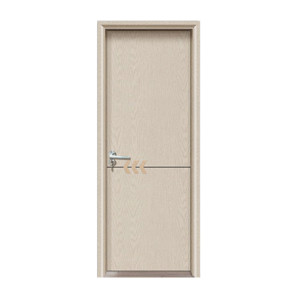 Light - wood WPC Door featuring Gold Arrow Motif