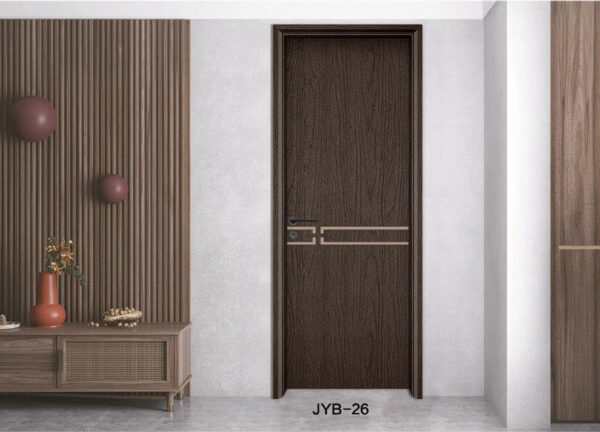 Light - wood WPC Door featuring Gold Arrow Motif - Image 4