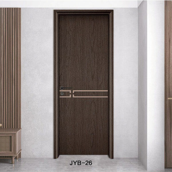 Light - wood WPC Door featuring Gold Arrow Motif - Image 3