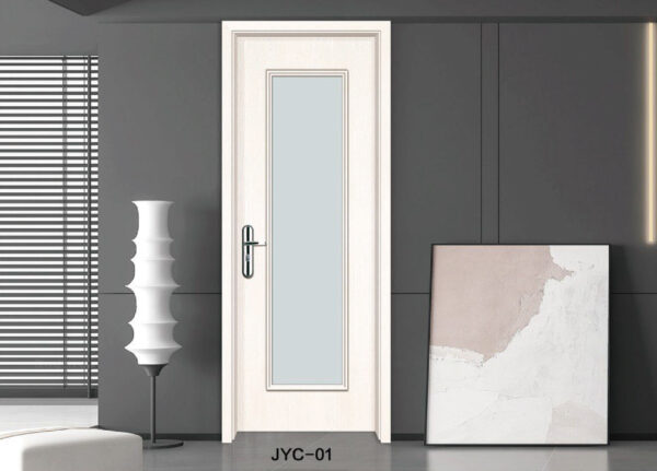 WPC Door with Long - strip Glass Panel - Image 2