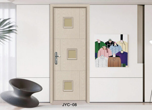 WPC Door with Square Glass Panels - Image 2