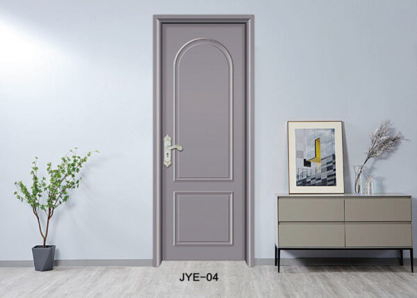 WPC Door in Light Gray with Arched Decoration - Image 2
