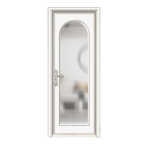 WPC Door with Arched Frosted Glass