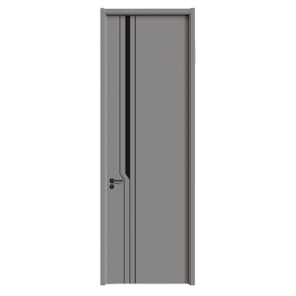 Carbon Crystal Door Khaki & Dark Gray Series Paint-free Solid Wood Door Carbon Crystal Panel Synchronous Flat Press & Carving - Image 2