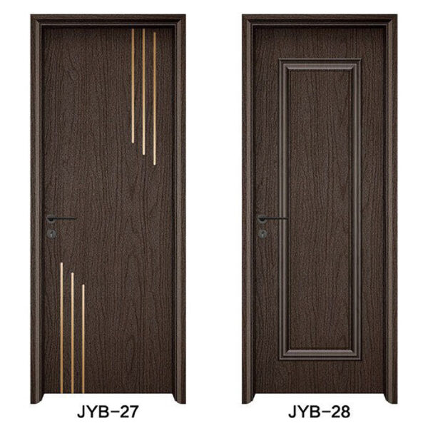 Light - wood WPC Door featuring Gold Arrow Motif - Image 6