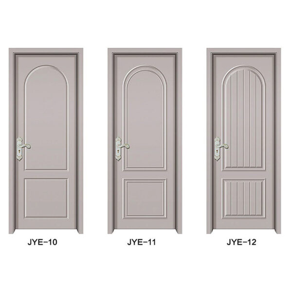 WPC Door in Light Gray with Arched Decoration - Image 5