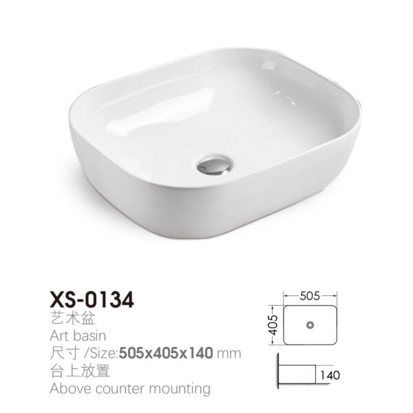 Saudi Hotel Ceramic Wash Basin | SABER-Certified, Durable Commercial - Image 2