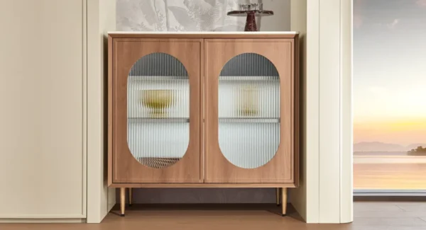 Retro Maillard Style Full-House Furniture: Walnut & White Elegance - Image 3