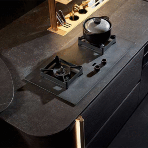 Modern Blue L-shape Plywood Kitchen Cabinet