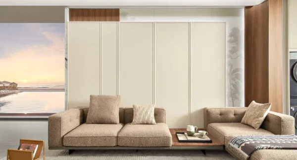 Retro Maillard Style Full-House Furniture: Walnut & White Elegance - Image 4
