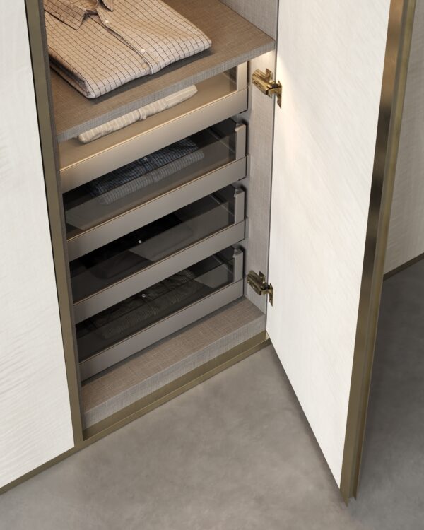 Contemporary Matte White Sliding Door Wardrobe with Built-in Lighting - Image 4