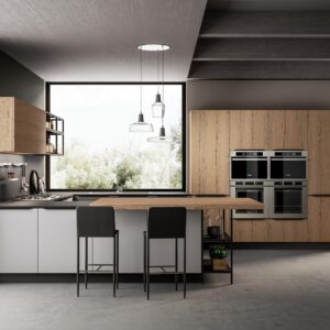Modern Light Wood Kitchen Cabinets with Functional Design